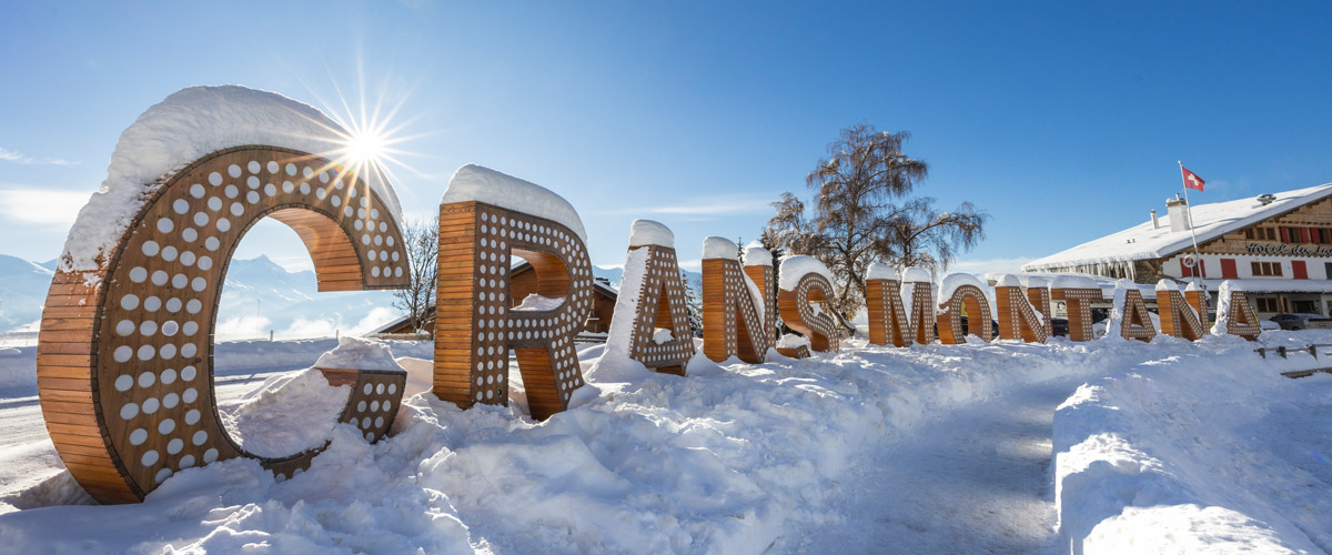 Schriftzug Crans-Montana
